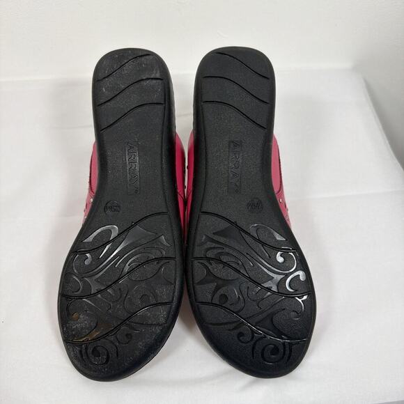 Array Catalina Sandal Hibiscus 7 1/2 Pink Toe Loop Leather Slip On Beach Summer - Picture 6 of 9